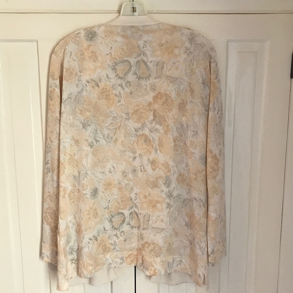 LORO PIANA FLORAL CASHMERE/SILK CARDIGAN TANK TWIN SET - Picture 3 of 11